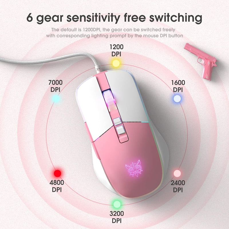 Onikuma CW916 RGB Wired Professional Gaming Mouse