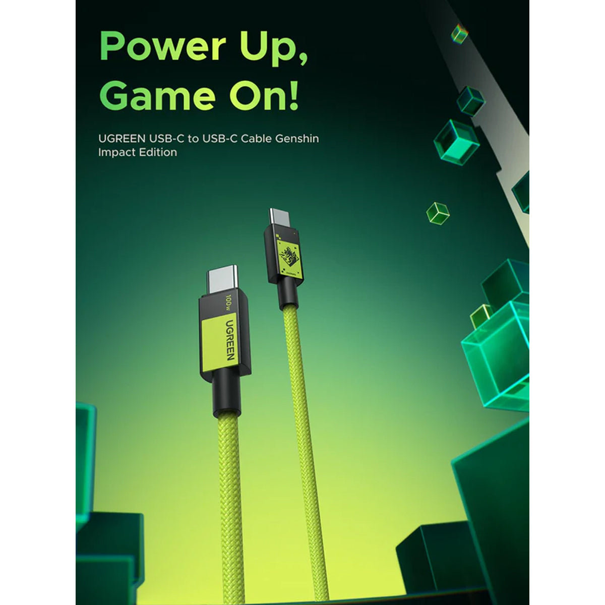 Ugreen USB-C to USB-C 100W PD Fast Charging Cable Genshin Impact Ed