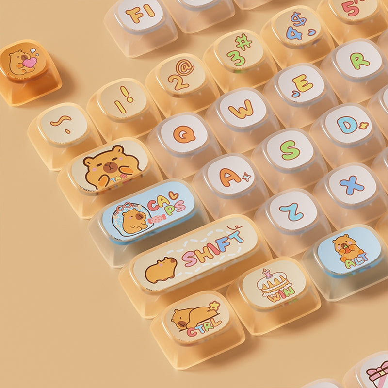 Akko Capybara Pudding Keycap Set MOA Profile 140 Keys