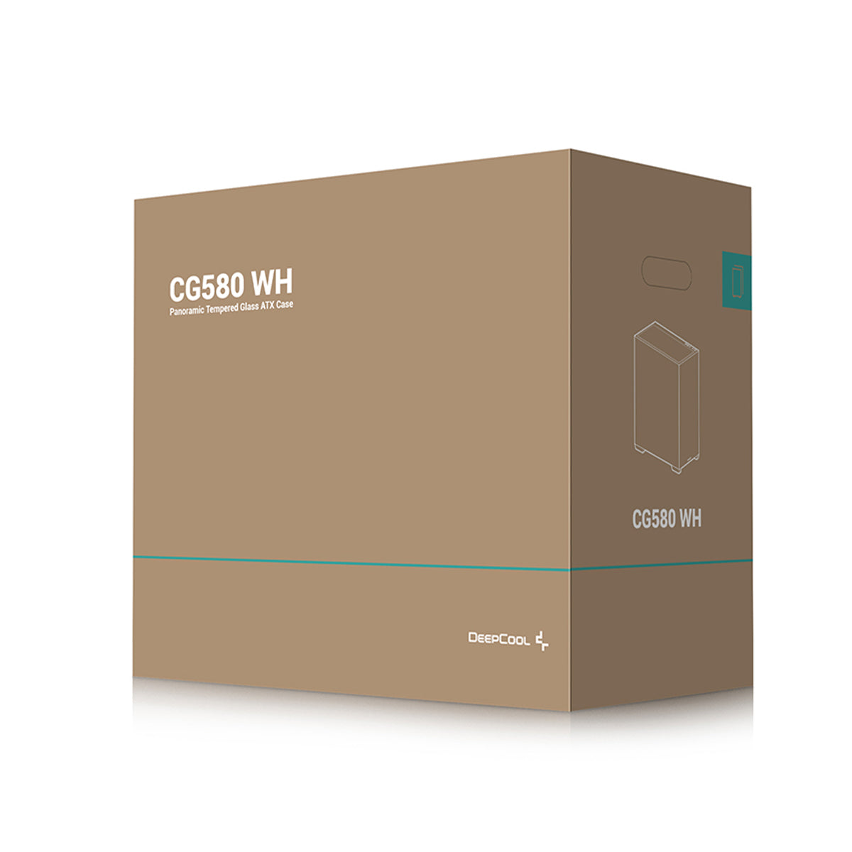 Deepcool CG580 Panoramic Single Chamber ATX PC Case (Black, White)