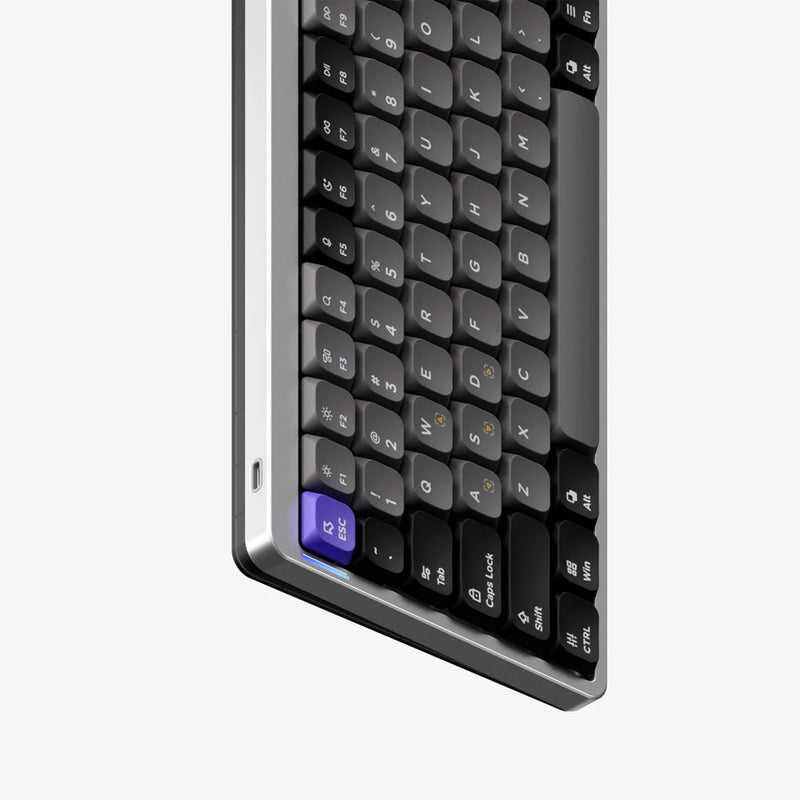 NuPhy Air75 HE Low-Profile Magnetic Jade Switch 84-Key Wired Gaming Keyboard (Space Silver)