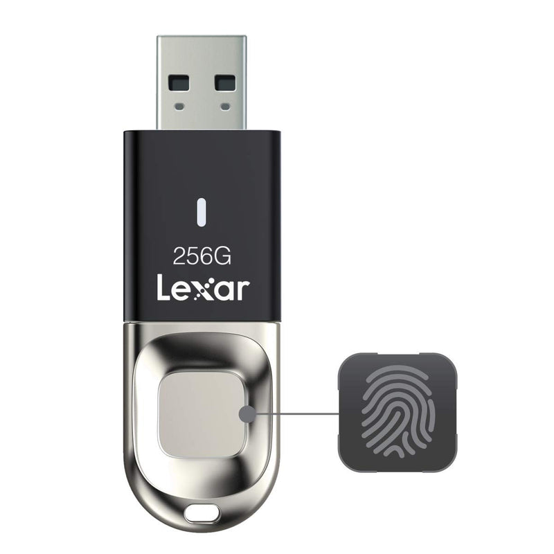 Lexar JumpDrive Fingerprint F35 256GB USB 3.0 Type-A 300MB/s Read Flash Drive (LJDF35-256BBK)