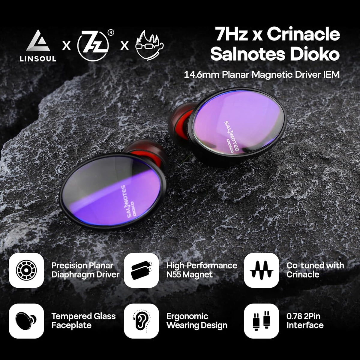 7Hz x Crinacle Salnotes Dioko HiFi 14.6mm Planar Diaphragm Driver