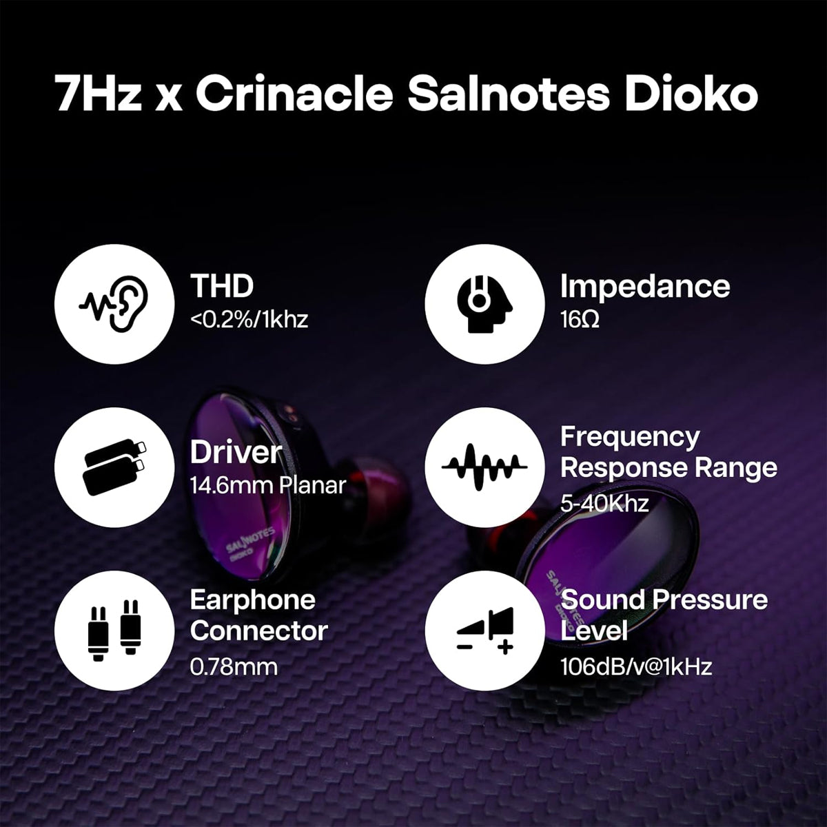 7Hz x Crinacle Salnotes Dioko HiFi 14.6mm Planar Diaphragm Driver