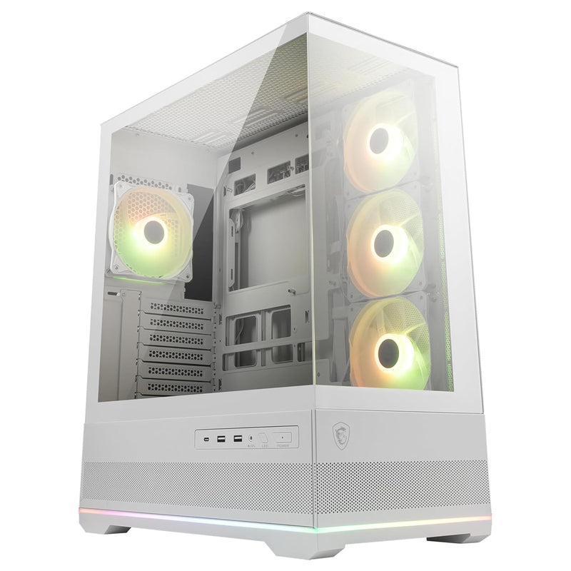 MSI MAG Pano 110R PZ Micro-ATX Mid Tower Tempered Glass Gaming Case (Black, White)