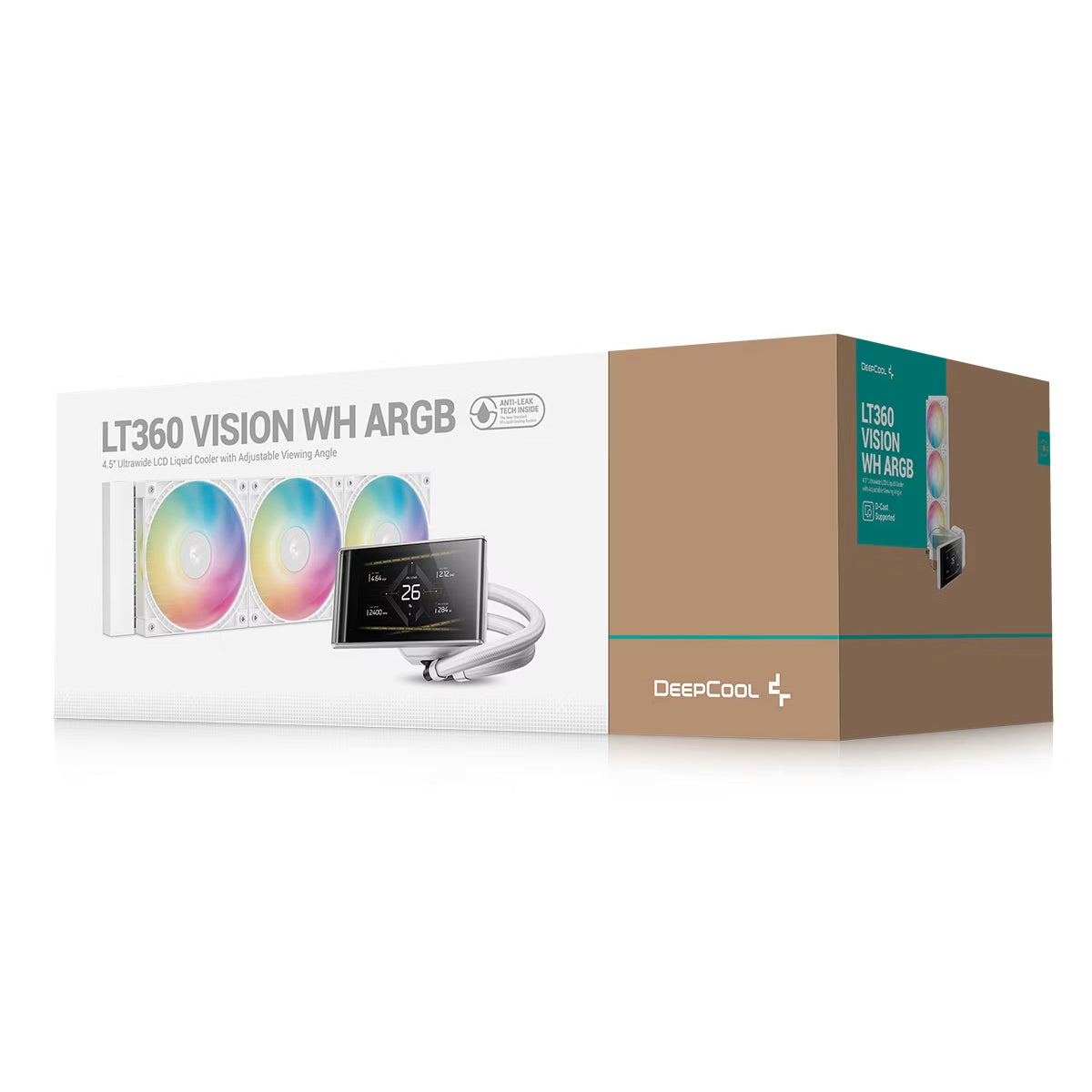 DeepCool LT360 Vision ARGB 4.5" Ultrawide LCD Liquid Cooler with Adjustable Viewing Angle
