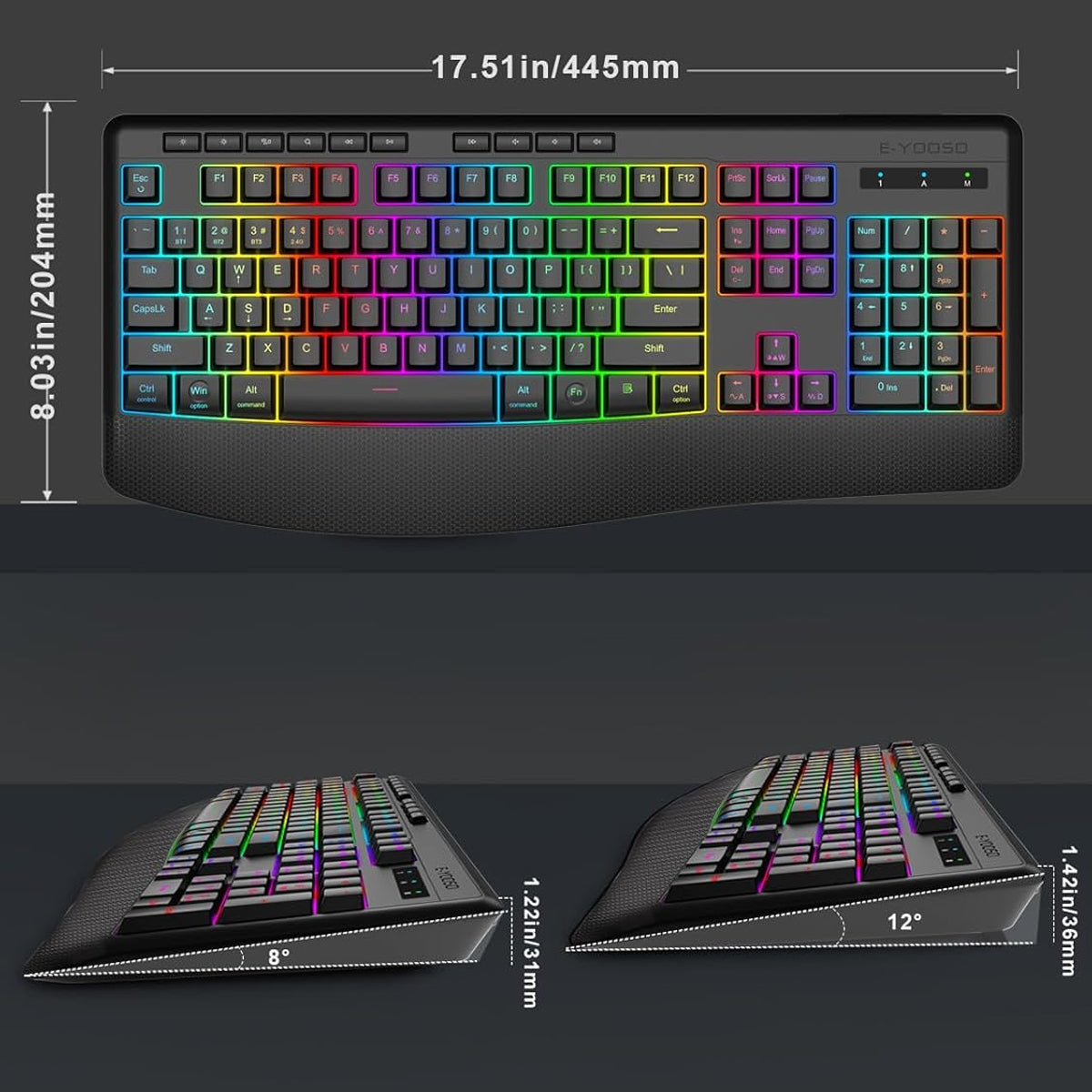 E-Yooso K-787 Tri-Mode RGB 104 Keys Keyboard (Black)