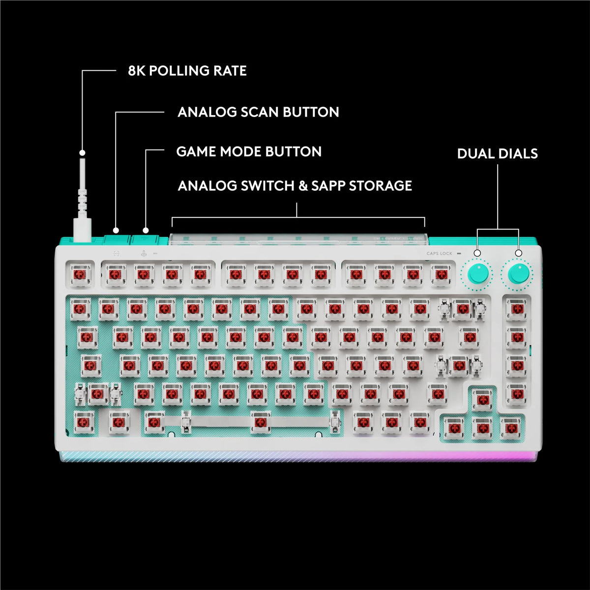 Logitech G512 X 75 Dual Swap TMR Analog/Mechanical 8k Gaming Keyboard