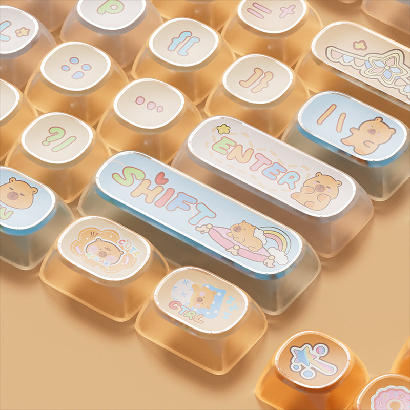 Akko Capybara Pudding Keycap Set MOA Profile 140 Keys