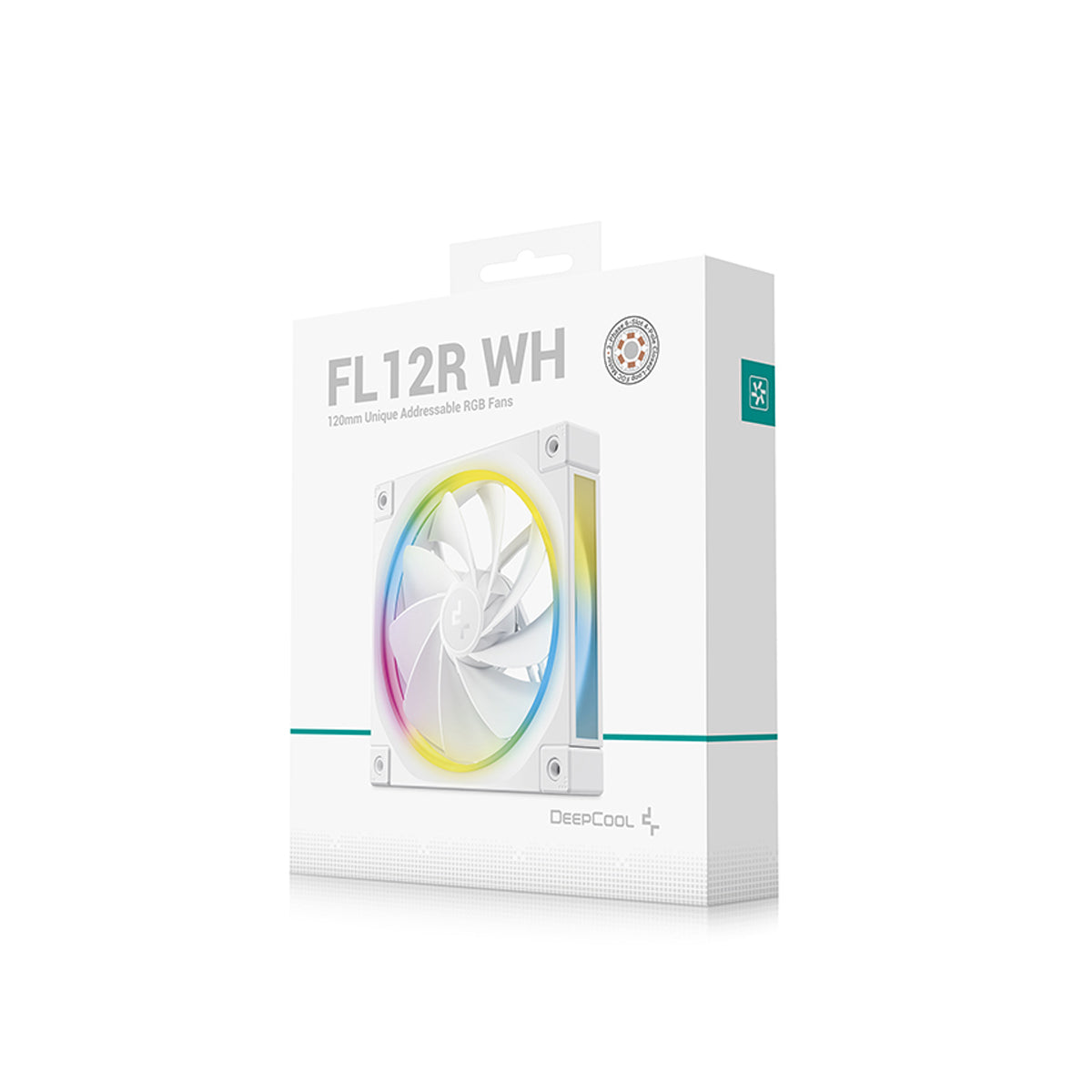 DeepCool FL12R Single 120mm Unique ARGB Fan (Black, White)