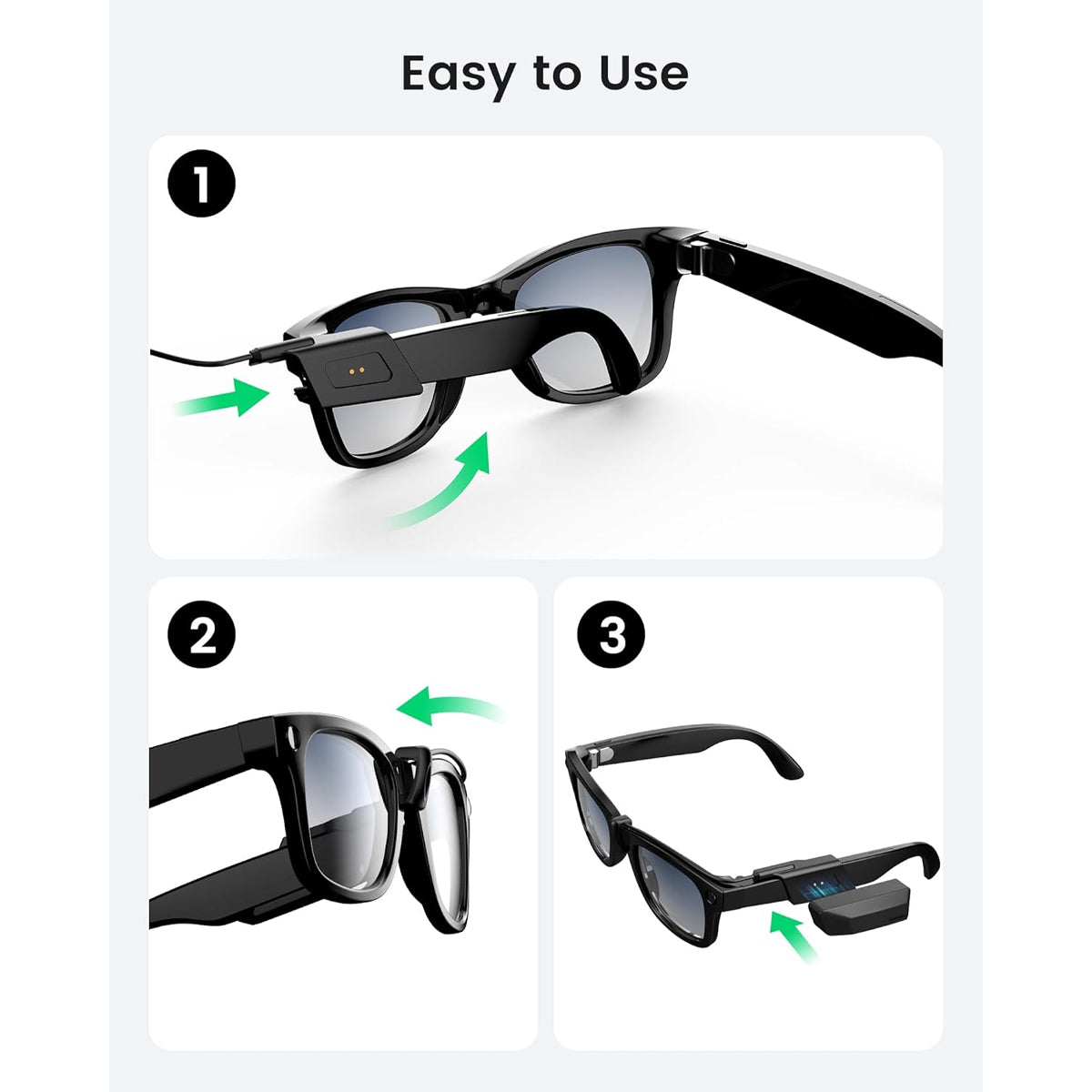 Transnovo Snap-On Portable Charger for Ray-Ban Meta Glasses