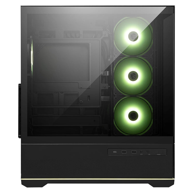MSI MAG Pano 110R PZ Micro-ATX Mid Tower Tempered Glass Gaming Case (Black, White)