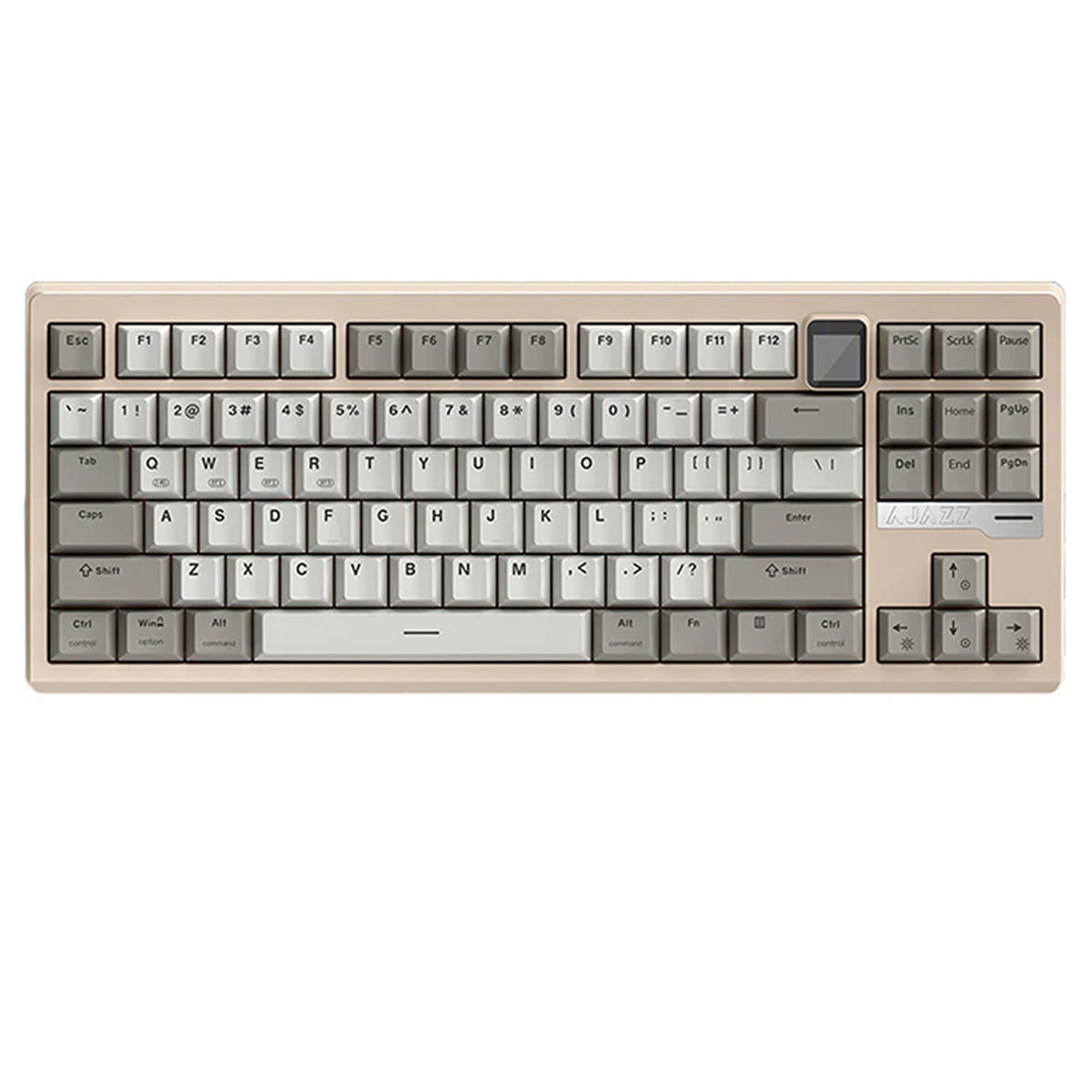 Ajazz QS87 Max RGB Tri-Mode 87-Keys Aluminum CNC Case Hot-Swappable Mechanical Keyboard (Grey/White)