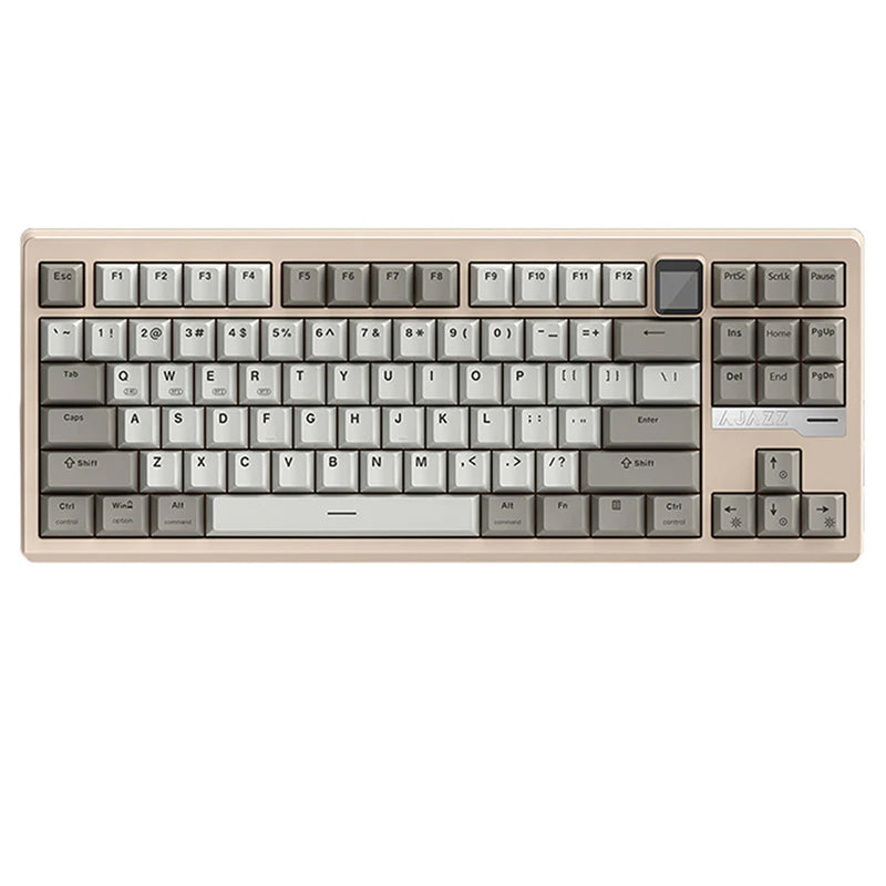 Ajazz QS87 Max RGB Tri-Mode 87-Keys Aluminum CNC Case Hot-Swappable Mechanical Keyboard (Grey/White)