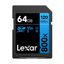 Lexar High-Performance 800x SDXC UHS-I C10 U3 V30 120MB/s Read SD Card BLUE Series