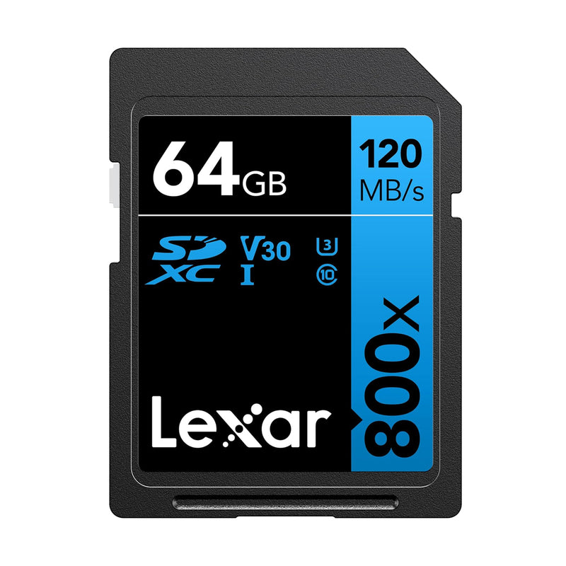 Lexar High-Performance 800x SDXC UHS-I C10 U3 V30 120MB/s Read SD Card BLUE Series