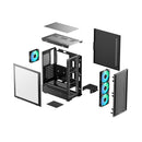 DeepCool CC550 4F Tempered Glass High-Airflow Mid-Tower ATX PC Case (Black) (R-CC550BKANA4-G)