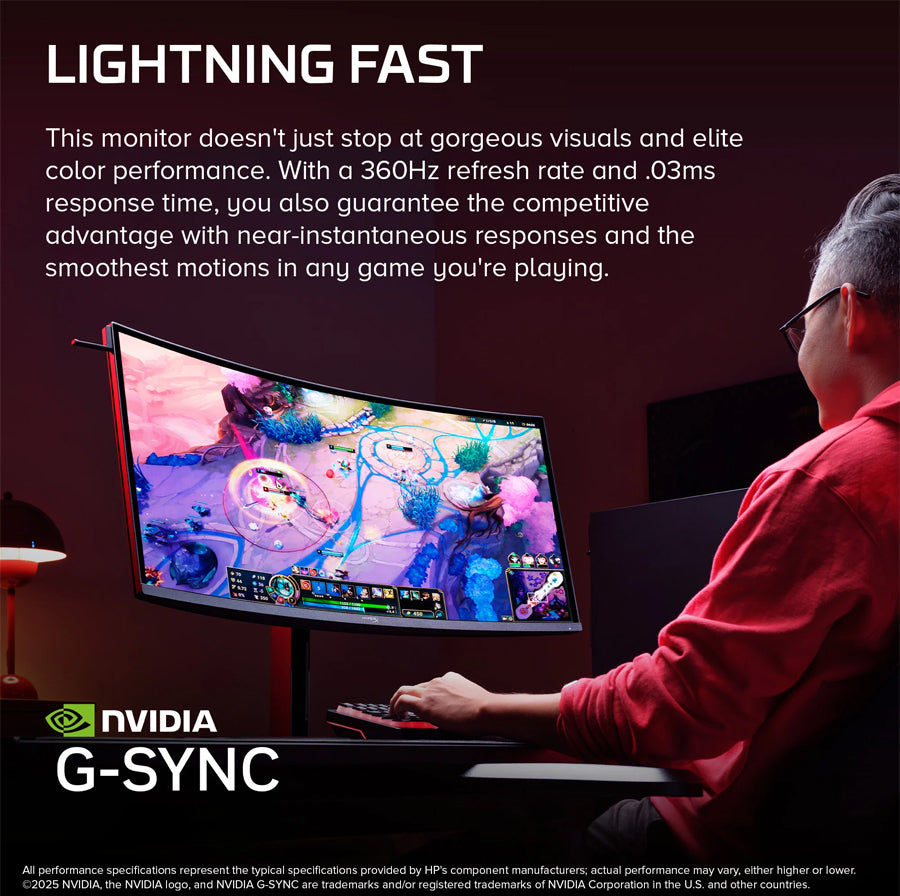 HyperX OMEN OLED C49PPAA 34" WQHD (3440x1440) 360Hz 0.03ms GtG QD-OLED Gaming Monitor