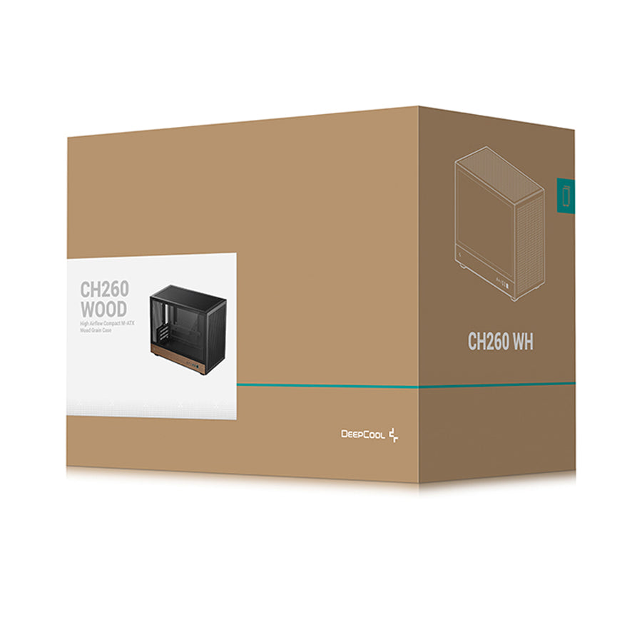 DeepCool CH260 Wood High Airflow Compact M-ATX Wood Grain PC Case
