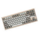Ajazz QS87 Max RGB Tri-Mode 87-Keys Aluminum CNC Case Hot-Swappable Mechanical Keyboard (Grey/White) (Flame Red V2 Switch)