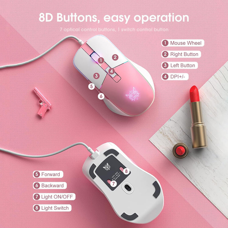 Onikuma CW916 RGB Wired Professional Gaming Mouse