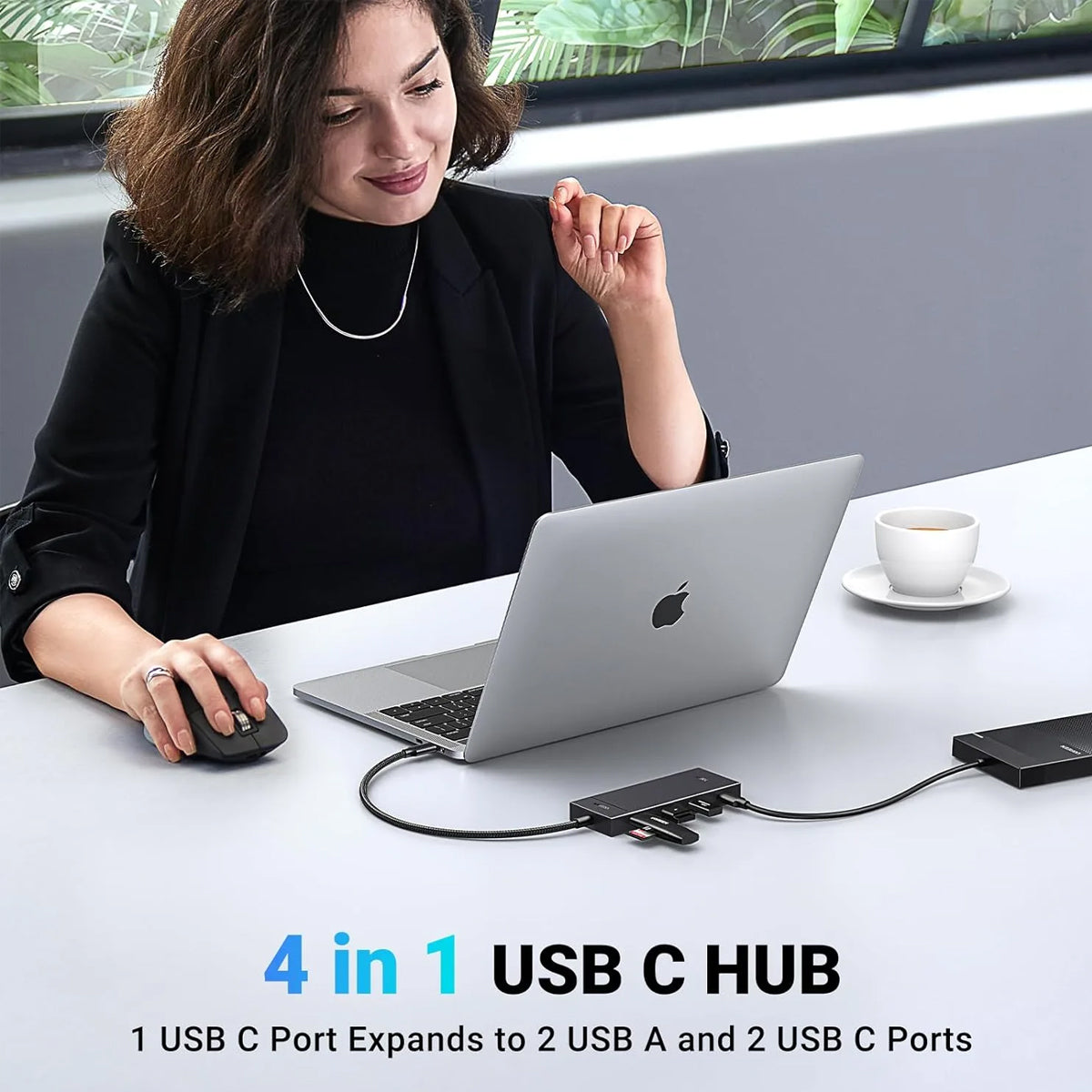Ugreen 4-Port 2xUSB-C + 2xUSB-A USB 3.2 Gen 2 Hub (10Gbps) (CM806/35583)