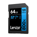 Lexar High-Performance 800x SDXC UHS-I C10 U3 V30 120MB/s Read SD Card BLUE Series