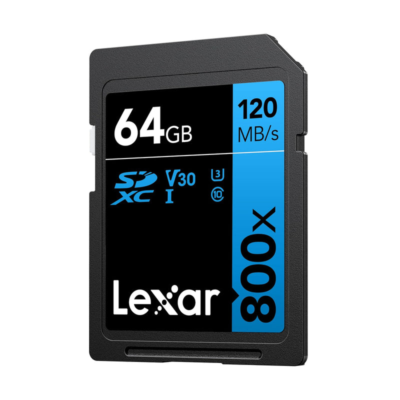 Lexar High-Performance 800x SDXC UHS-I C10 U3 V30 120MB/s Read SD Card BLUE Series