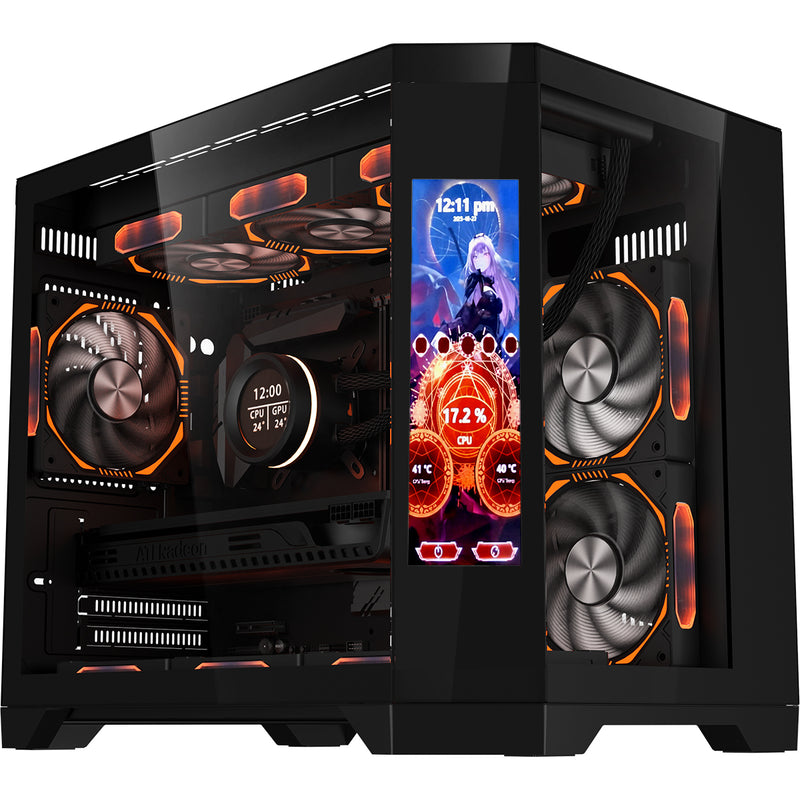 Coolman Spectra M-ATX/ITX PC Case with Customizable LCD Screen Display