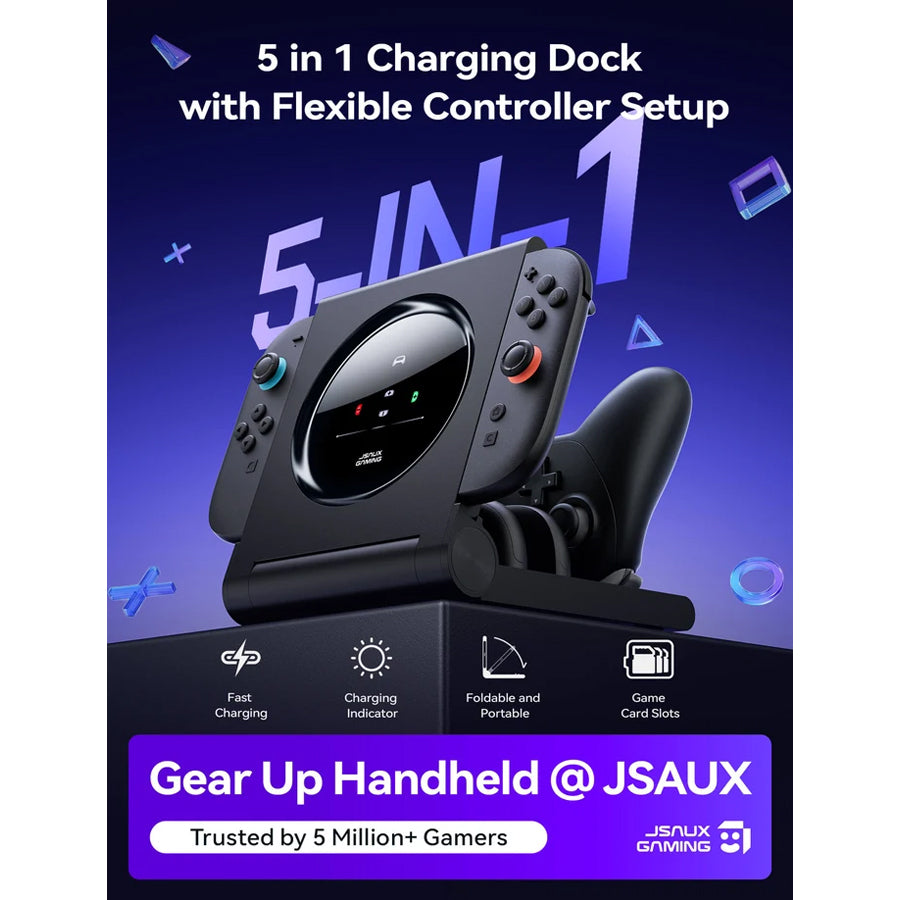 JSAUX Multi-Controller Energy Station for Nintendo Switch (Black) (GP0507)