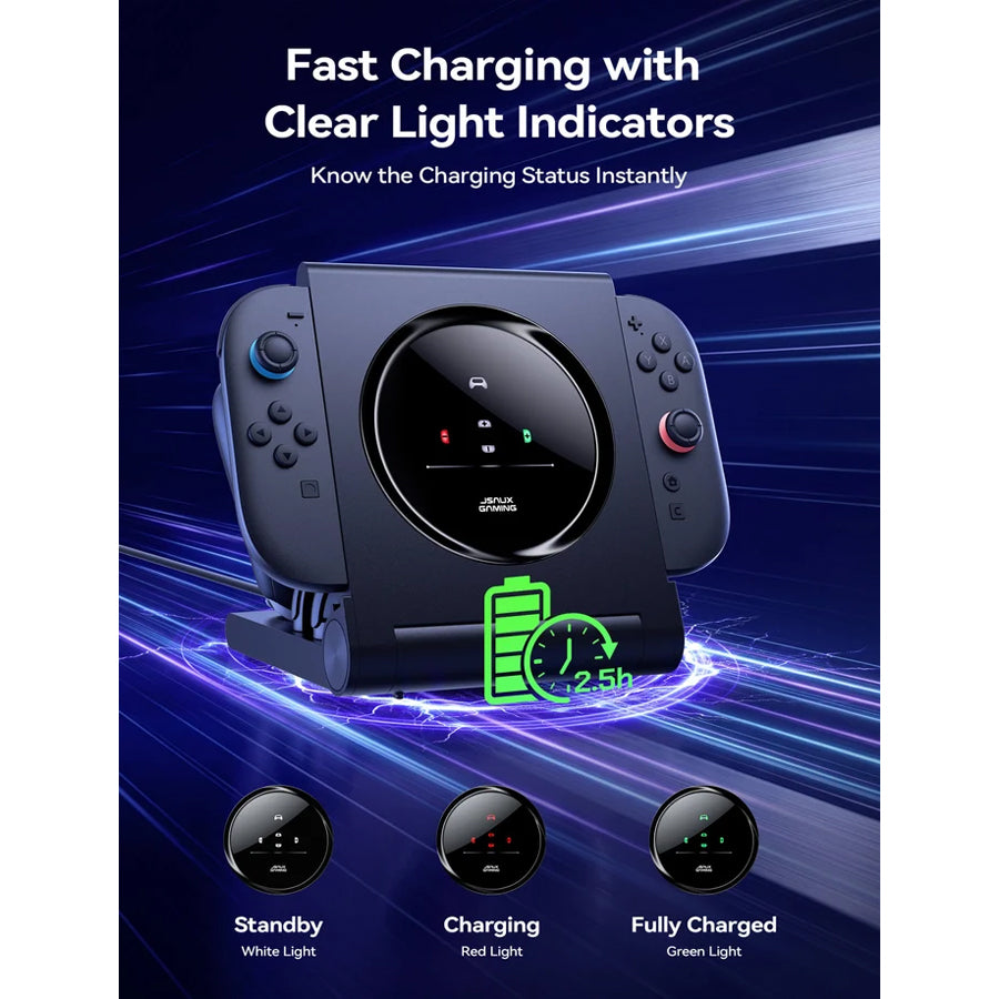 JSAUX Multi-Controller Energy Station for Nintendo Switch (Black) (GP0507)