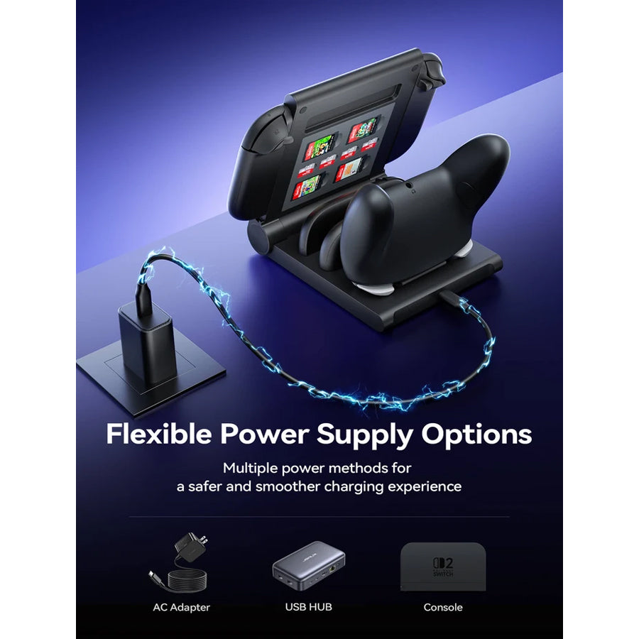 JSAUX Multi-Controller Energy Station for Nintendo Switch (Black) (GP0507)