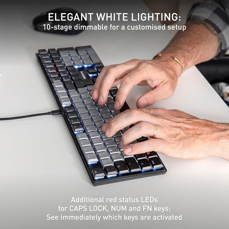 Cherry KC 500 MX LP Low-Profile Mechanical Keyboard (Black) (Cherry MX LP 2.0 Ivory Switch)