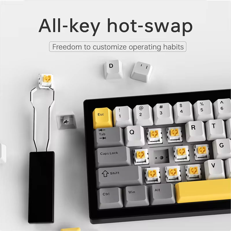 Ajazz AK650 RGB Wired 66-Key Gasket-Mounted Hot-Swappable Mechanical Keyboard