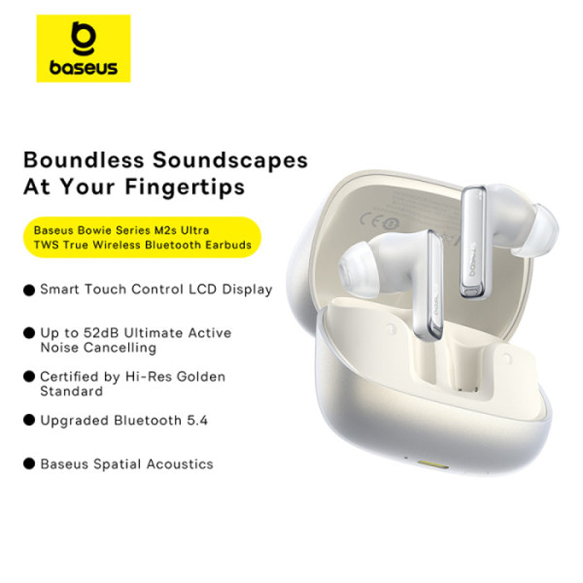 Baseus Bowie M2s Ultra True Wireless Earphone (Moon White)