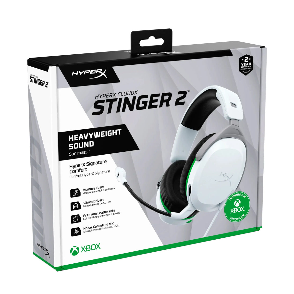 HyperX CloudX Stinger II Wired Headset for Xbox (White) (75X28AA)