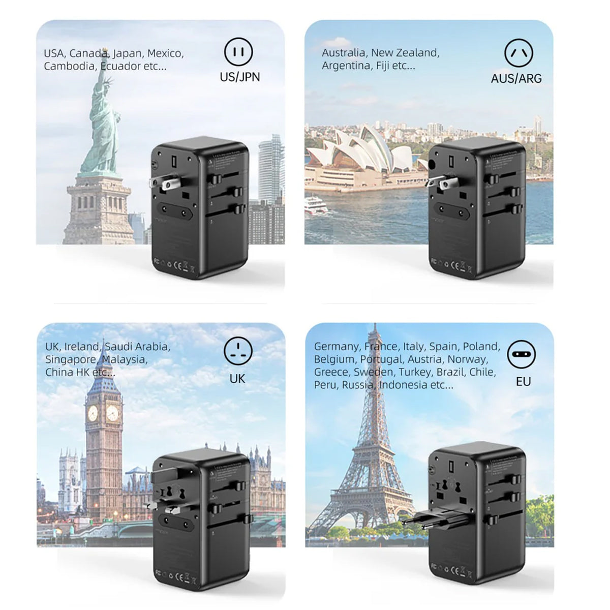 Vyvylabs Explorer Series GaN 4 Ports+AC Fast Charger Travel Adapter 85W A+3C with Type-C Cable