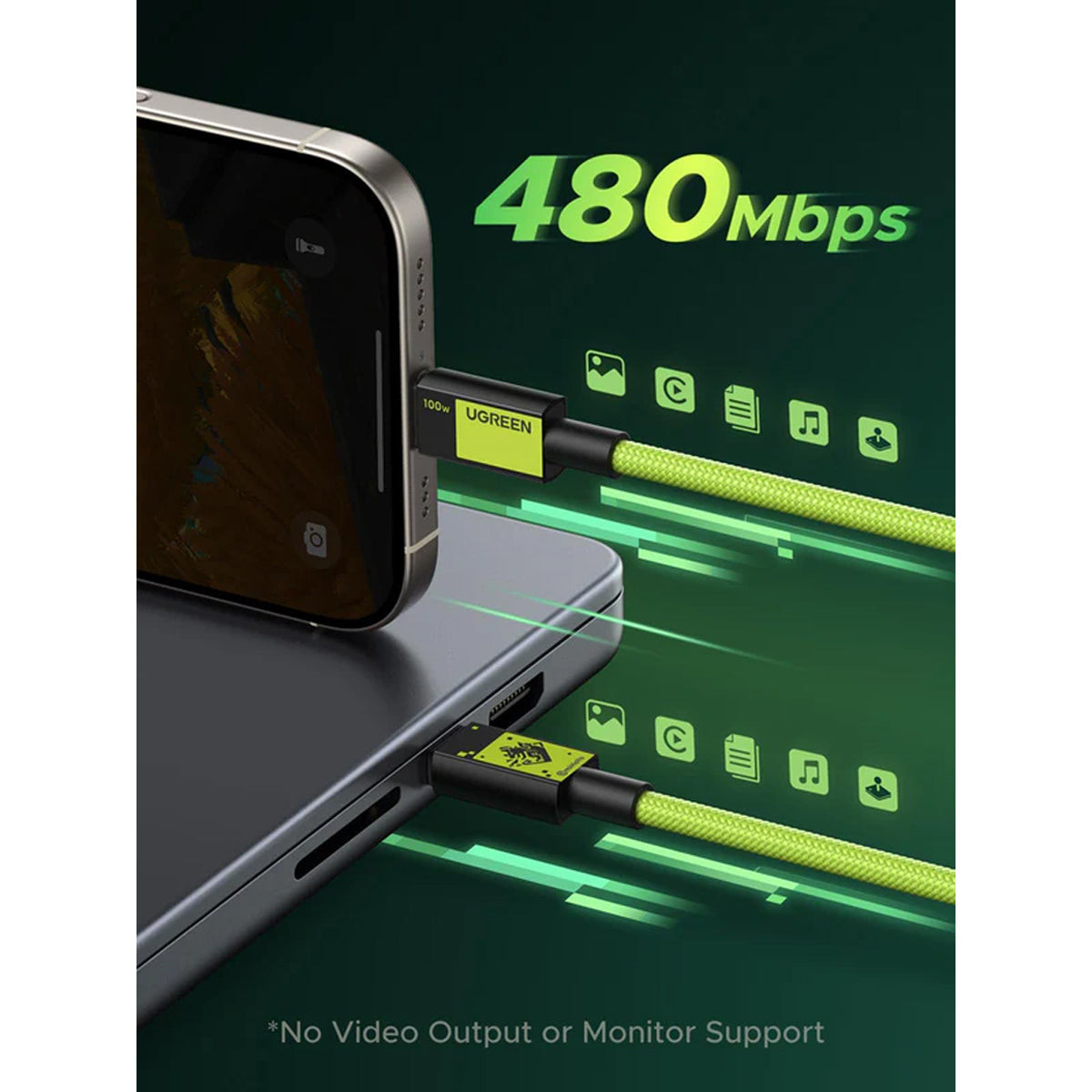 Ugreen USB-C to USB-C 100W PD Fast Charging Cable Genshin Impact Ed