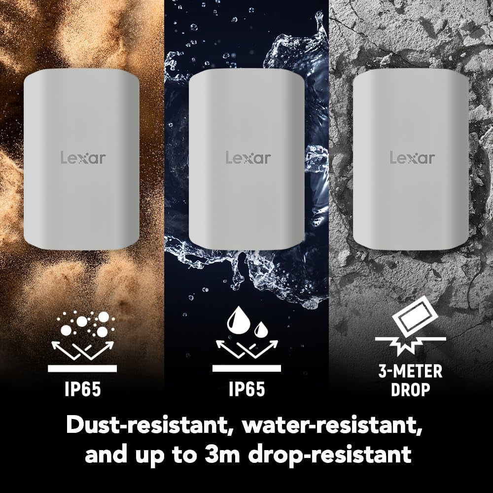Lexar ES5 1TB USB 3.2 Gen 2x2 Type-C Magnetic Portable SSD - Up To 2000MB/s Read & 2000MB/s Write 