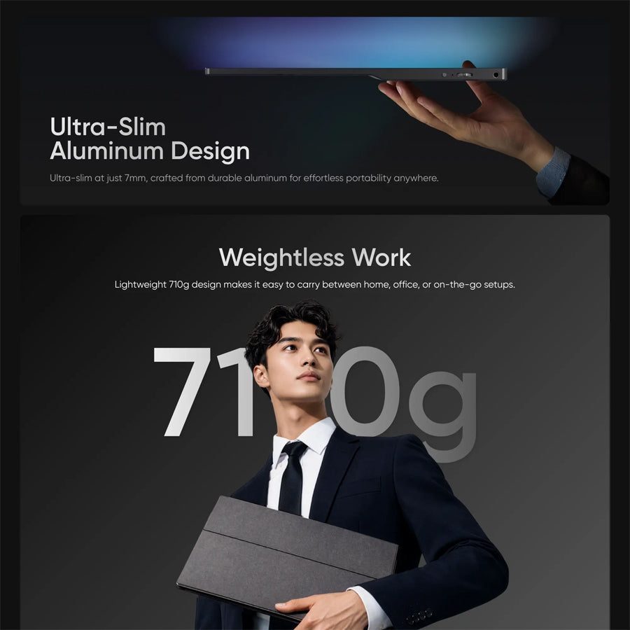 TechLife TLPM001 15.6" FHD (1920x1080) 60Hz IPS Ultra-Slim Aluminum Portable Monitor (Black)
