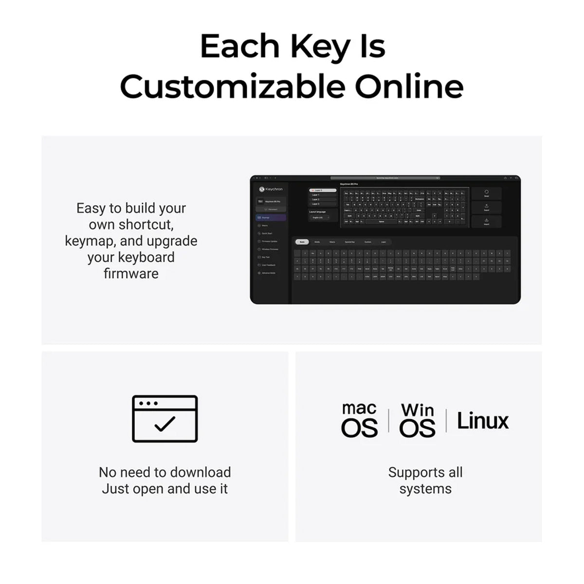 Keychron B5 Pro Ultra-Slim Lightweight Full-Size Wireless Keyboard (Space Gray) (B5P-K1)