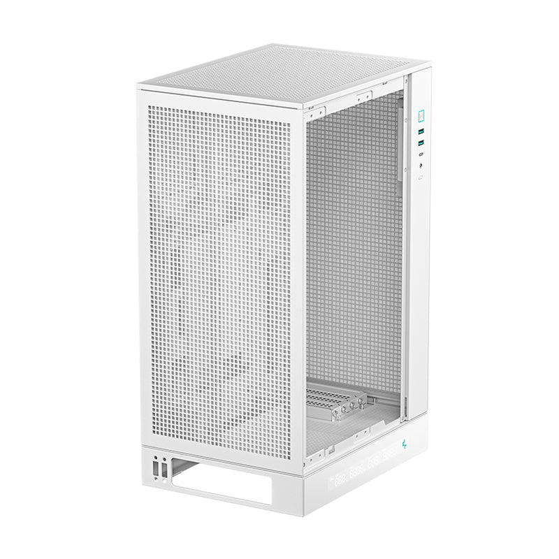Deepcool CH270 Digital High Airflow Vertical M-ATX Compact Case with Data Screen (Black, White)