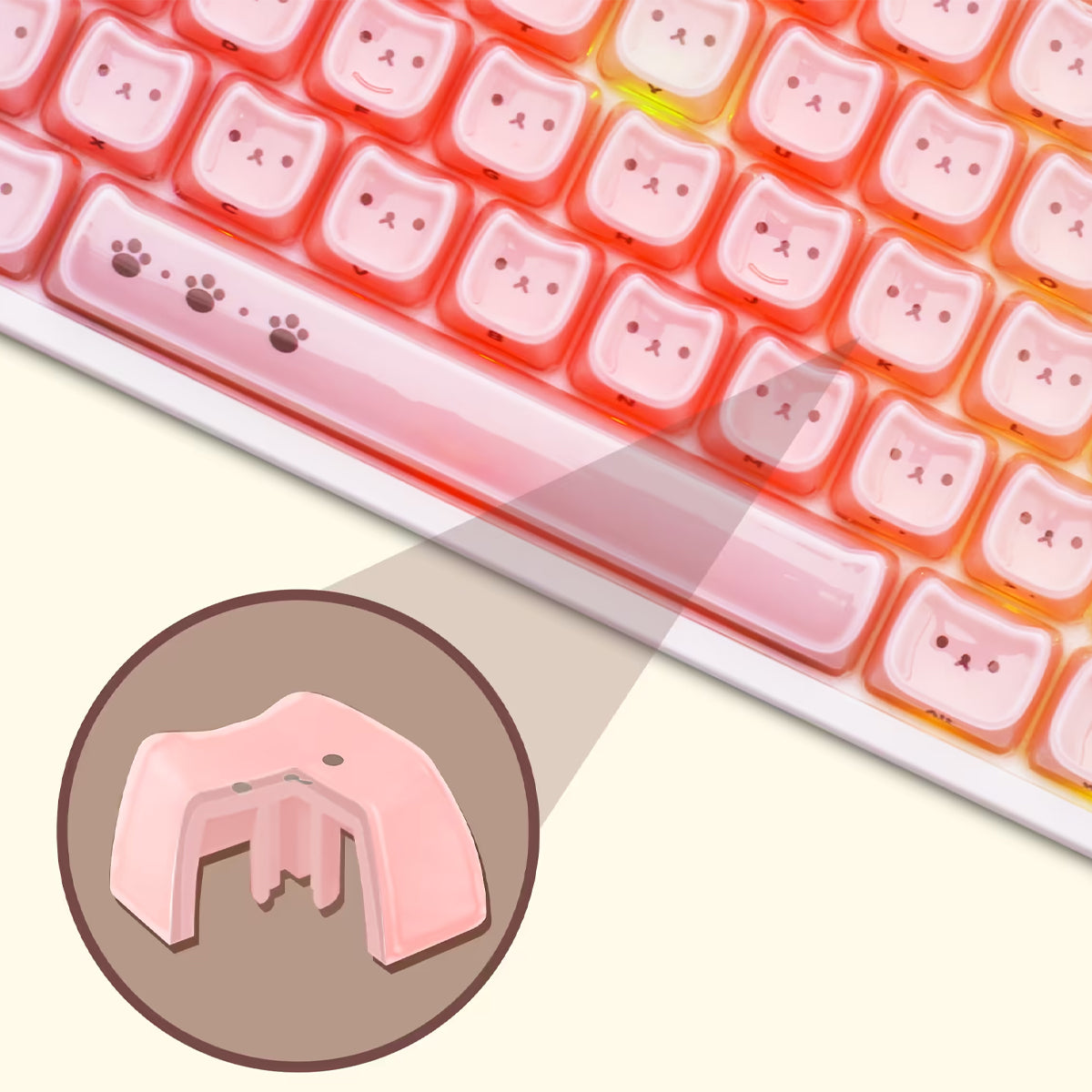 Akko Greedy Bear Keycap Set MAO Profile 119 Keys
