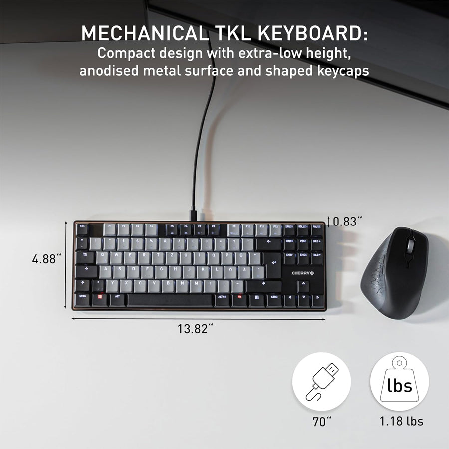 Cherry KC 500 MX LP TKL Low-Profile Mechanical Keyboard (Black) (Cherry MX LP 2.0 Ivory Switch)