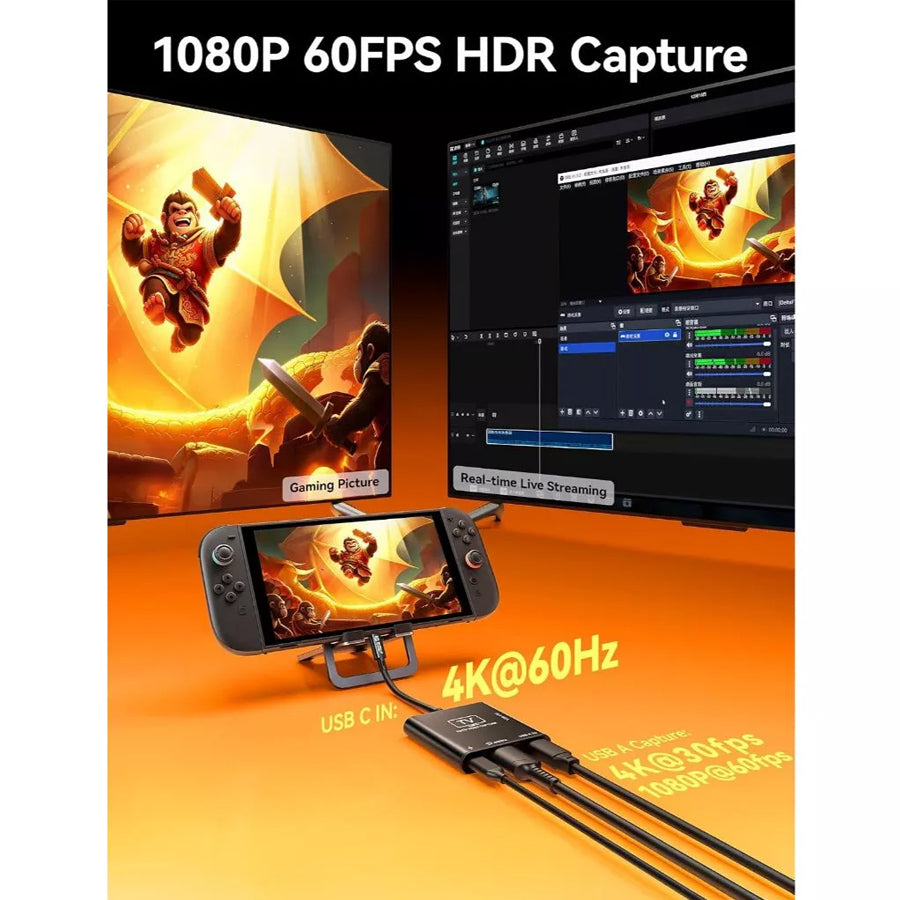 JSAUX USB 3.0 HDMI Capture Card 0.2m (Black) (CV0089)