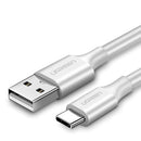 Ugreen USB-A 2.0 to USB-C Cable Nickel Plating - 1.5m (White) (US287/60122)