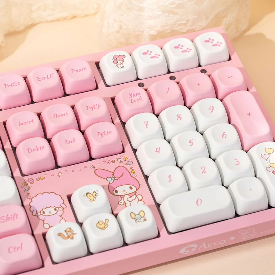 Akko My Melody 3108RF V3 Dual-Mode Mechanical Keyboard (Akko Frost Pink Switch)
