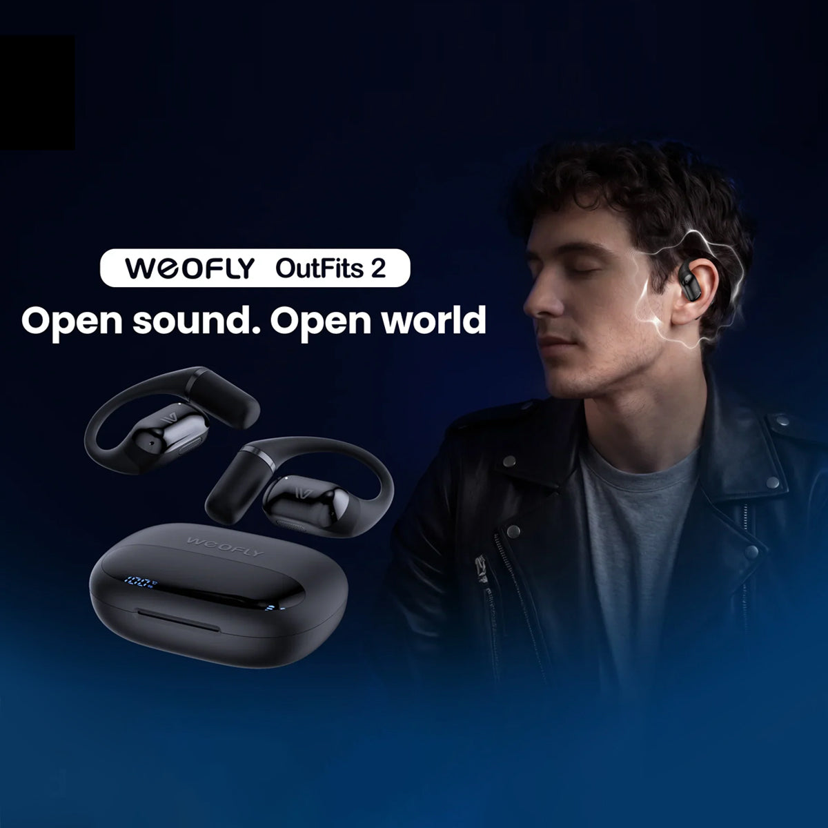 Weofly OutFits 2 Open-ear Earbuds (Black) (WFOF458BL)