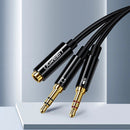 Ugreen Dual 3.5mm Male to 3.5mm Female Audio Cable - 20cm (Black) (AV140/20899)