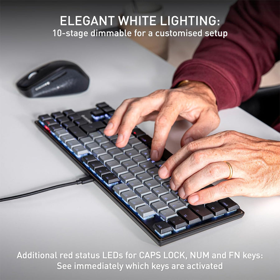 Cherry KC 500 MX LP TKL Low-Profile Mechanical Keyboard (Black) (Cherry MX LP 2.0 Ivory Switch)